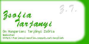 zsofia tarjanyi business card