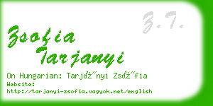 zsofia tarjanyi business card